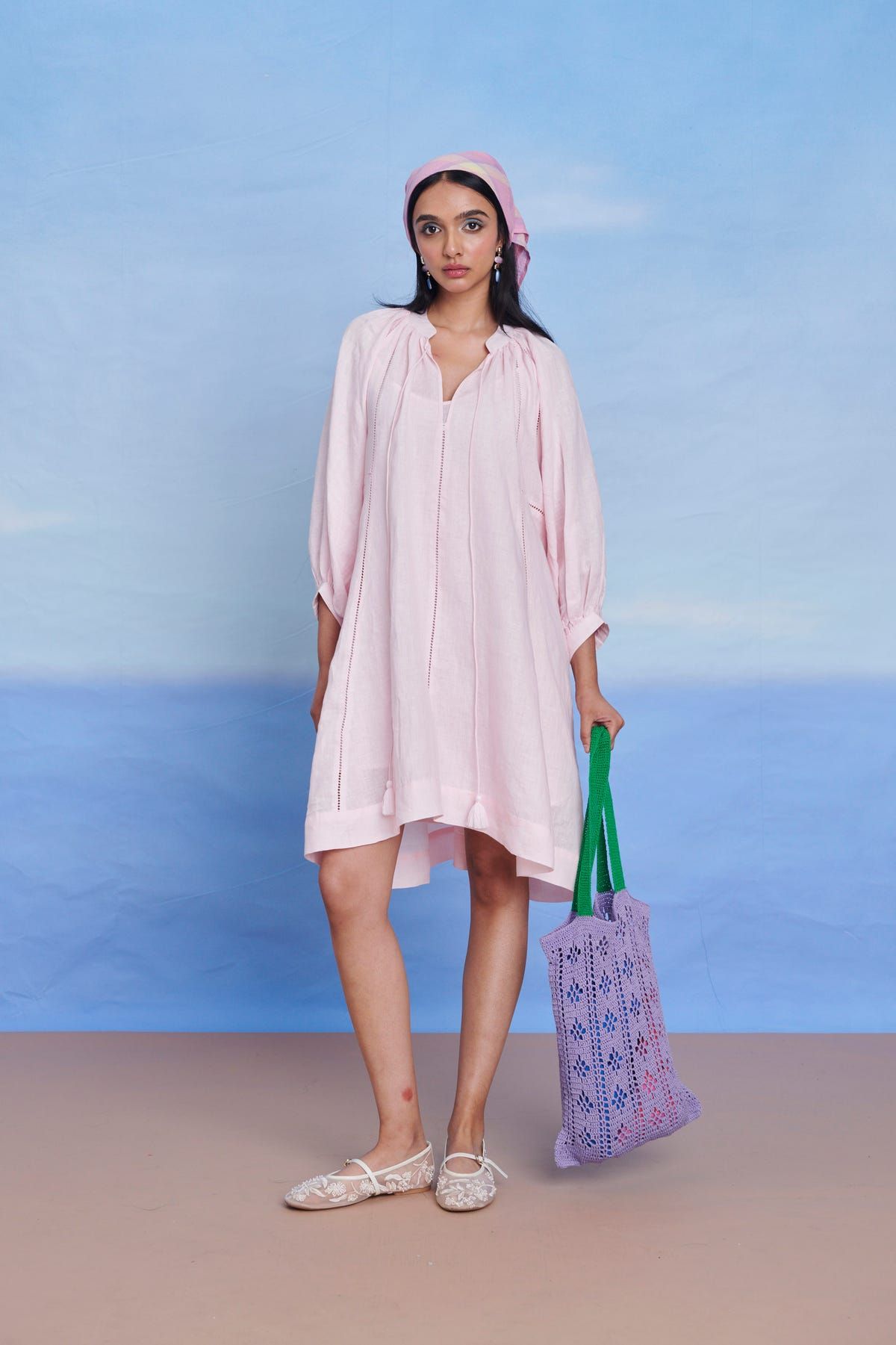 Fleur Linen Lace Panelled Dress - image 6