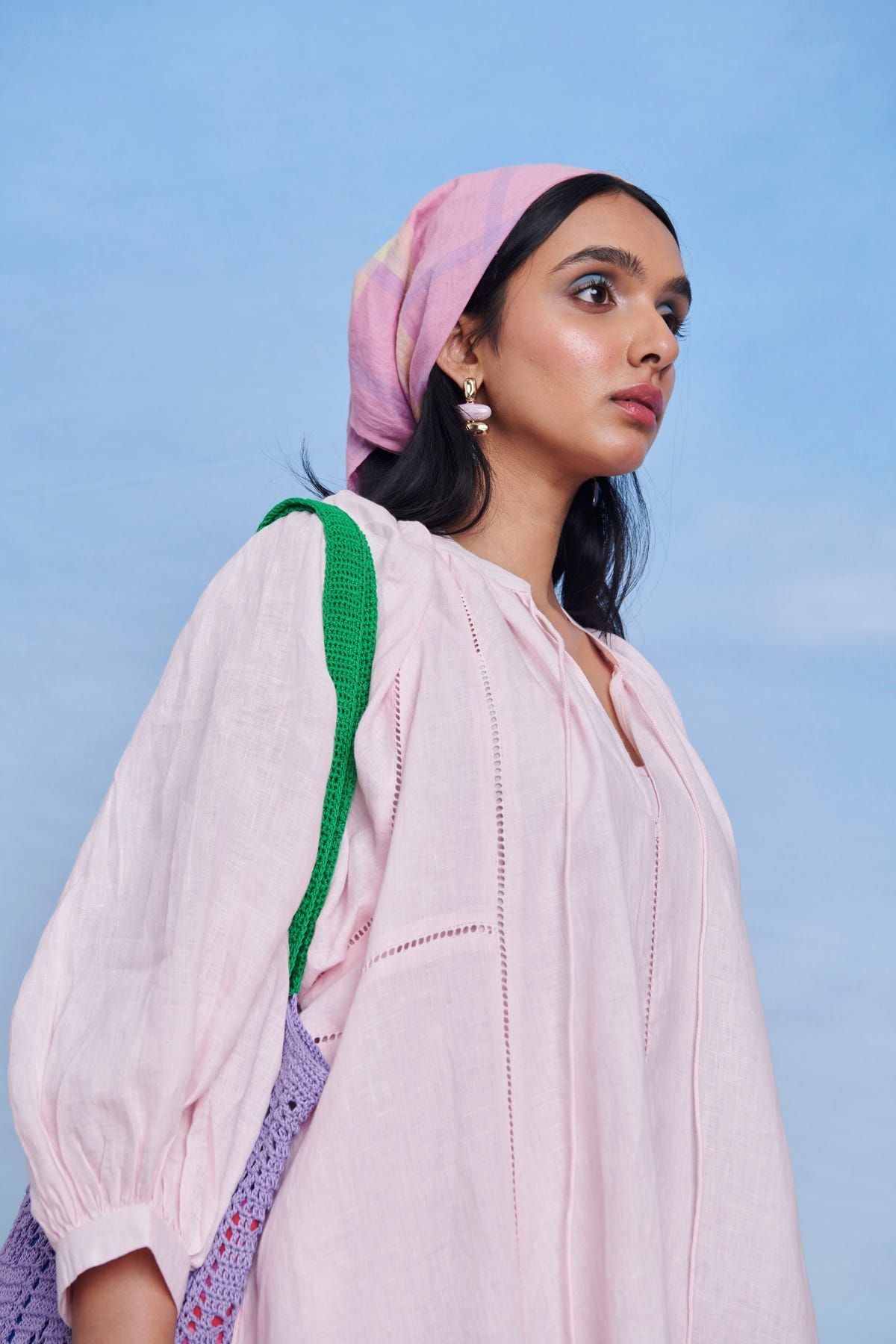 Fleur Linen Lace Panelled Dress - image 8