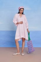 Fleur Linen Lace Panelled Dress view 9