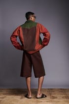 Co-Linen Kantha Men's Panelled Bomber Jacket view 13
