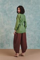 Chocolate Linen Billow Pants view 2