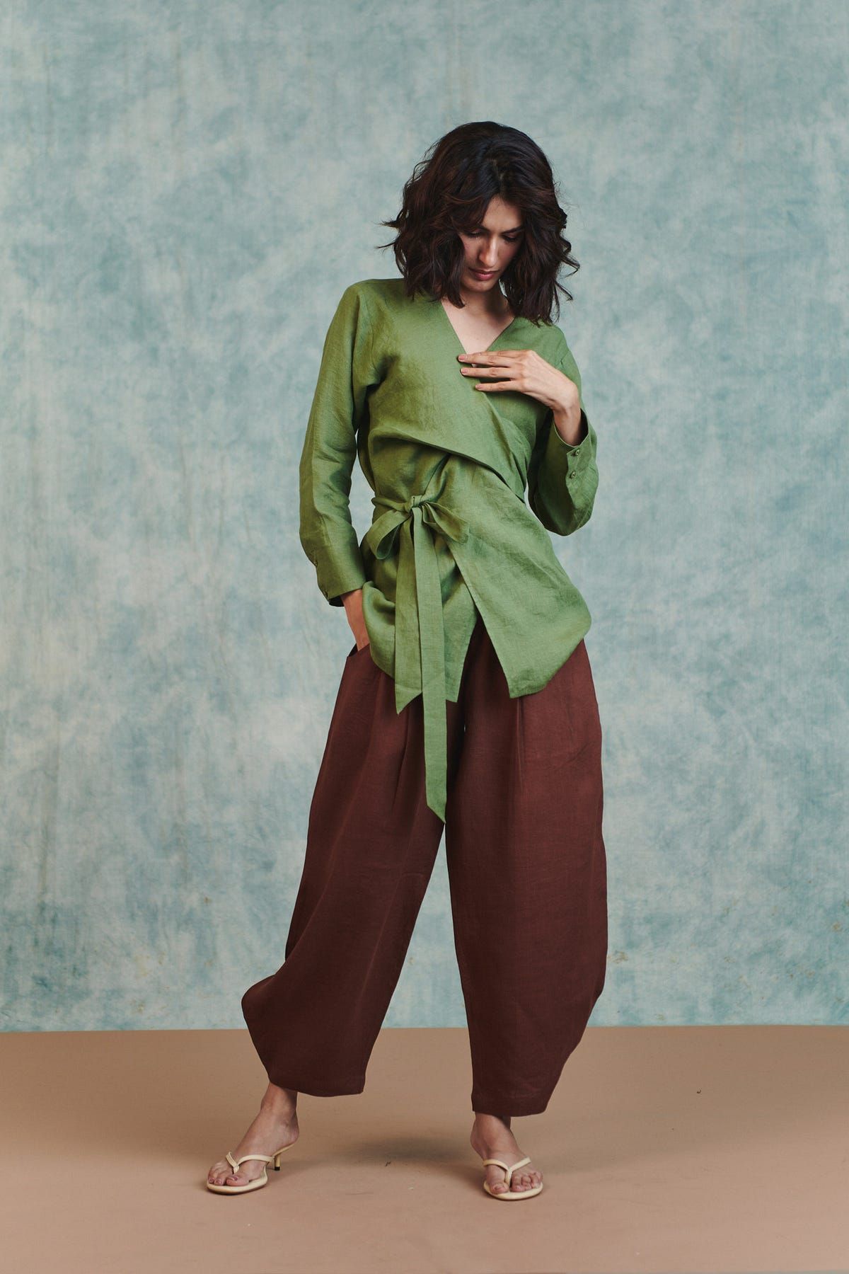 Chocolate Linen Billow Pants - image 6