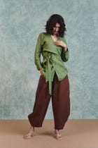 Chocolate Linen Billow Pants view 6