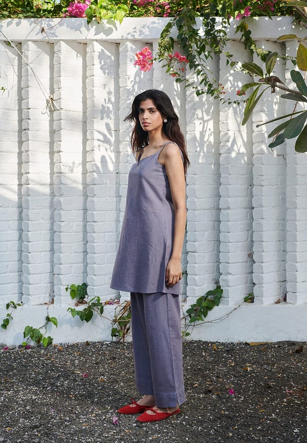 Saphed — Dusk Co-Linen Straight Pants - Sale
