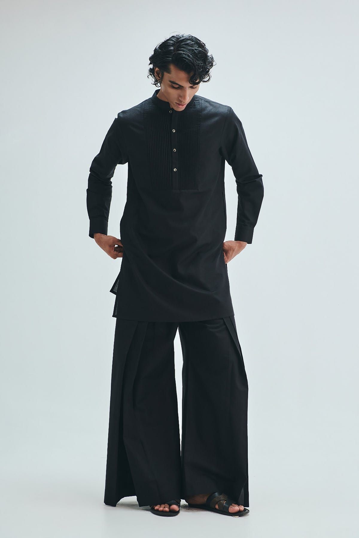 Kohl Co-Linen Men's Pleated Yoke Kurta Set - image 10