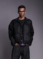 Linen Kantha Men's Applique Jacket Set view 9