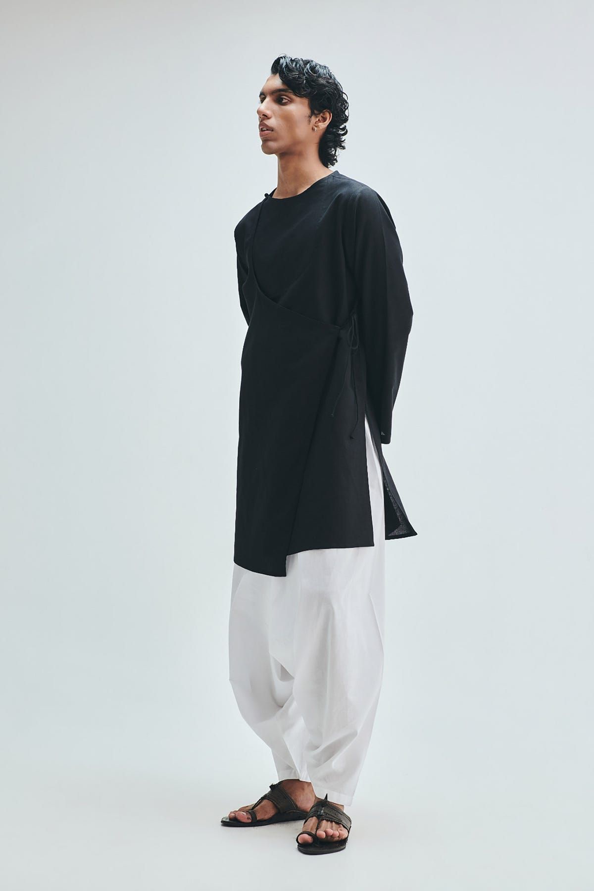 Taj Co-Linen Men's Dhoti Drape Pants - image 5