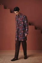 Coffee Co-Linen Men's Pleated Tapered Pants view 4