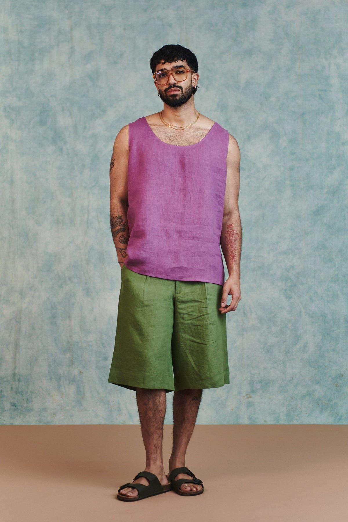 Berry Linen Men's Woven Vest - Sale - image 1