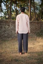 Graphite Linen Men's Baggy Pants - Sale view 3