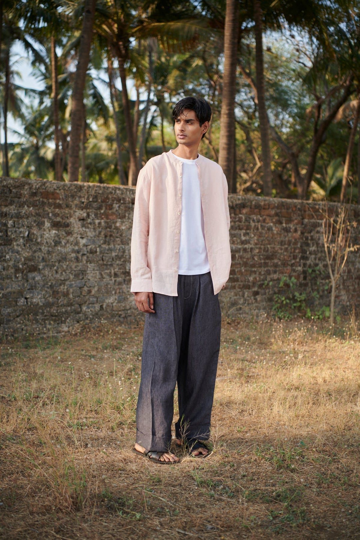 Graphite Linen Men's Baggy Pants - Sale - image 4
