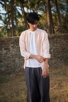 Graphite Linen Men's Baggy Pants - Sale view 5