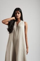 Undyed Linen Flared Jumpsuit view 2