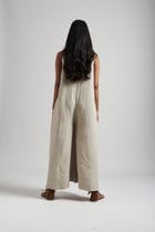 Undyed Linen Flared Jumpsuit view 4