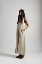 Undyed Linen Flared Jumpsuit view 6