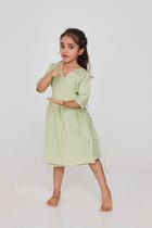 Pista Linen Girls Wrap Tie Dress view 2