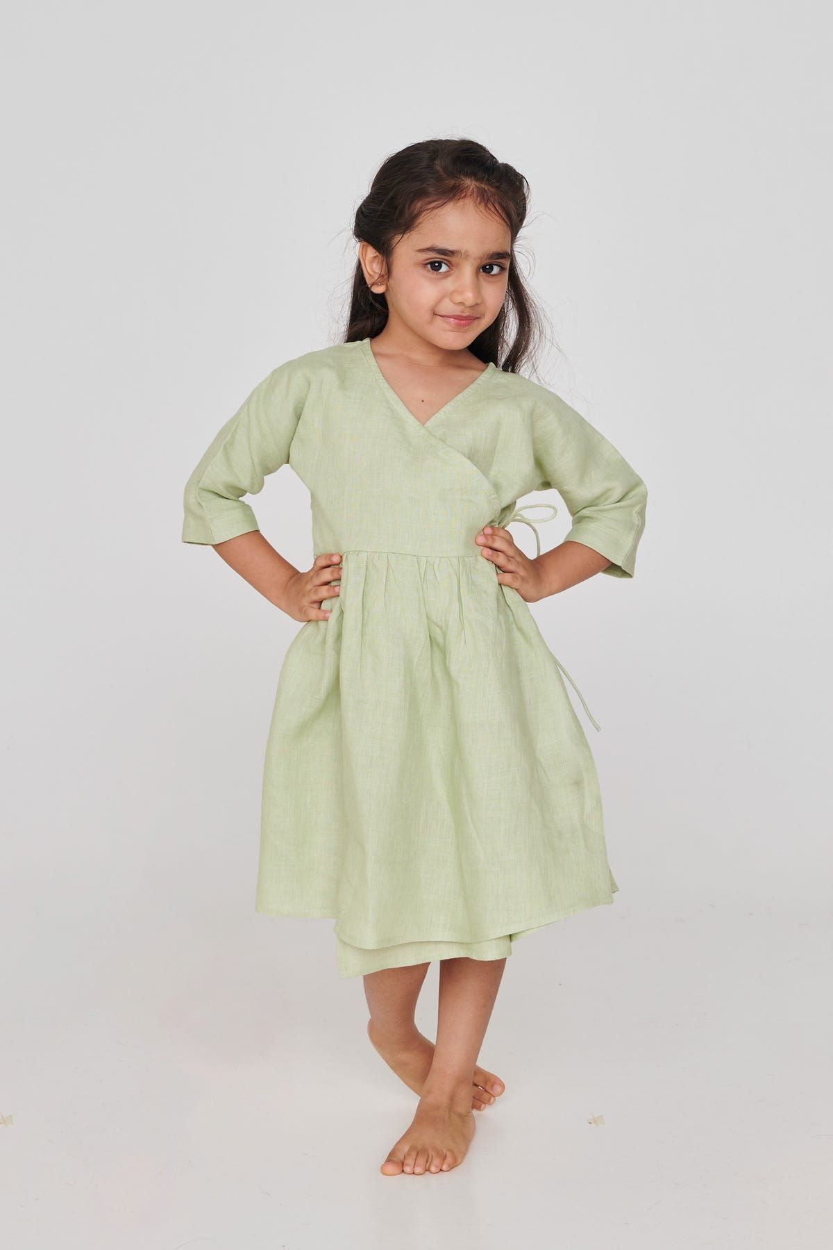 Pista Linen Girls Wrap Tie Dress - image 3