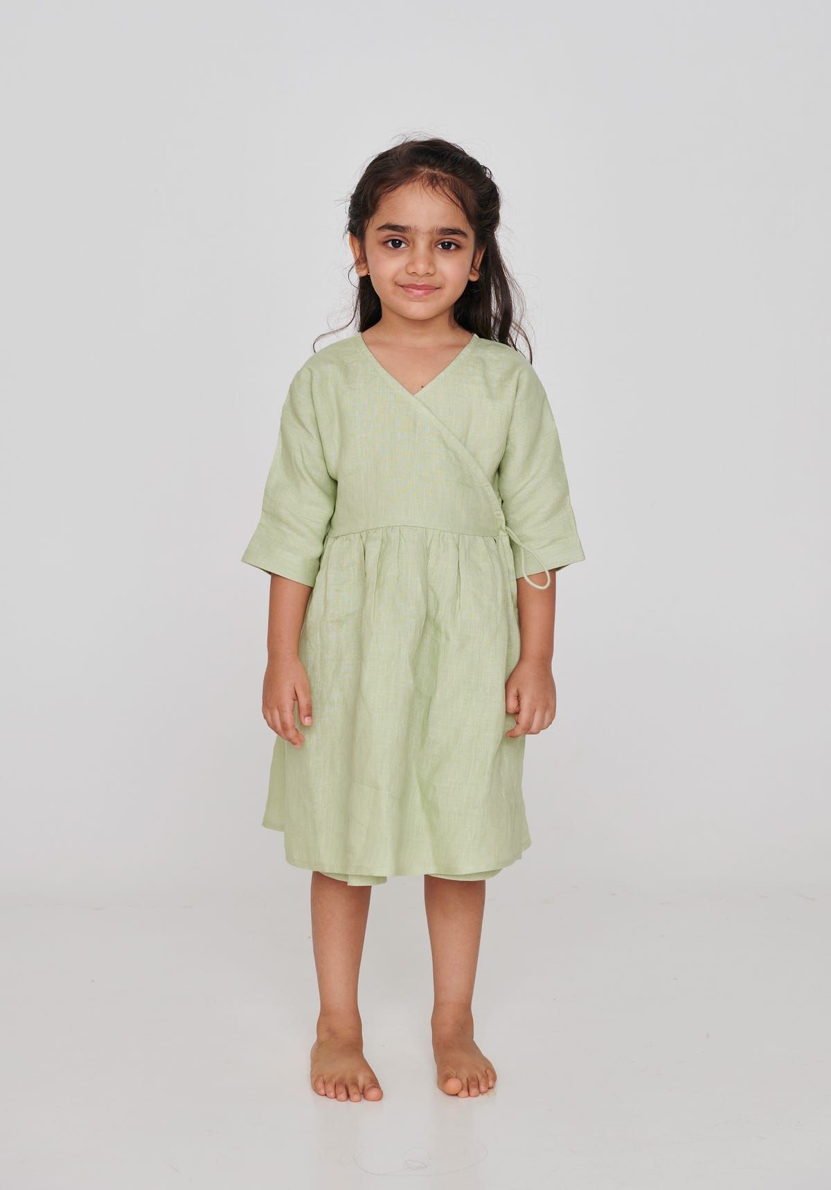 Pista Linen Girls Wrap Tie Dress - image 4