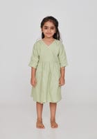 Pista Linen Girls Wrap Tie Dress view 4