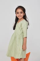Pista Linen Girls Wrap Tie Dress view 6