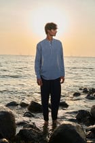 Sky Linen Men's Shirt Kurta - Sale view 7