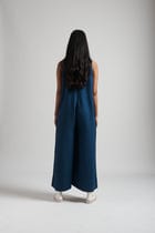 Indigo Linen Flared Jumpsuit view 2