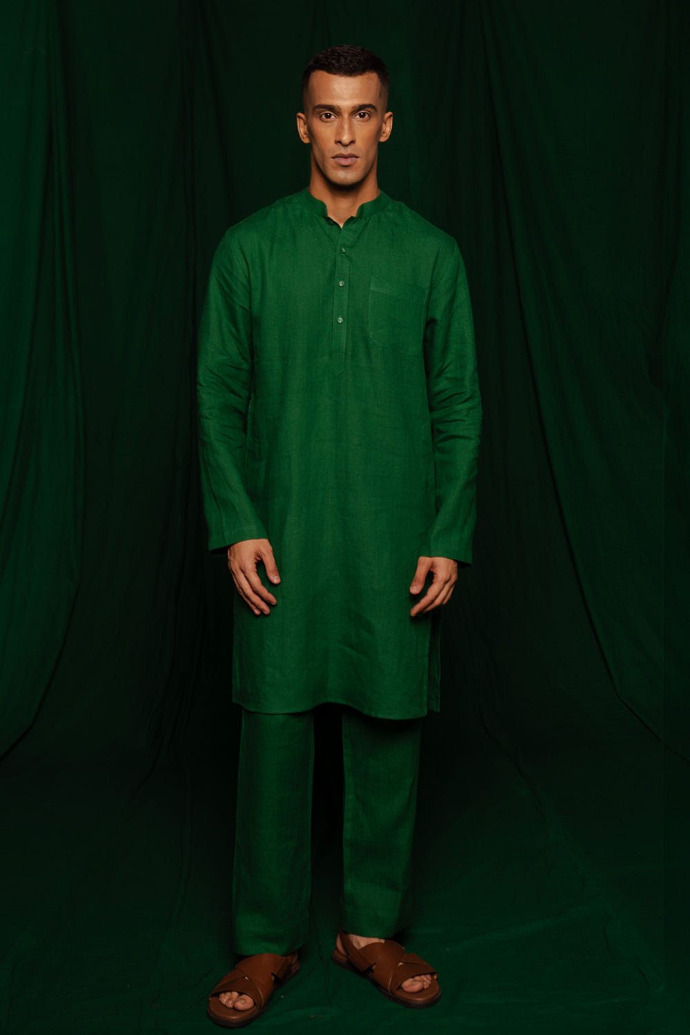 Panna Linen Men's Classic Kurta Set - image 1