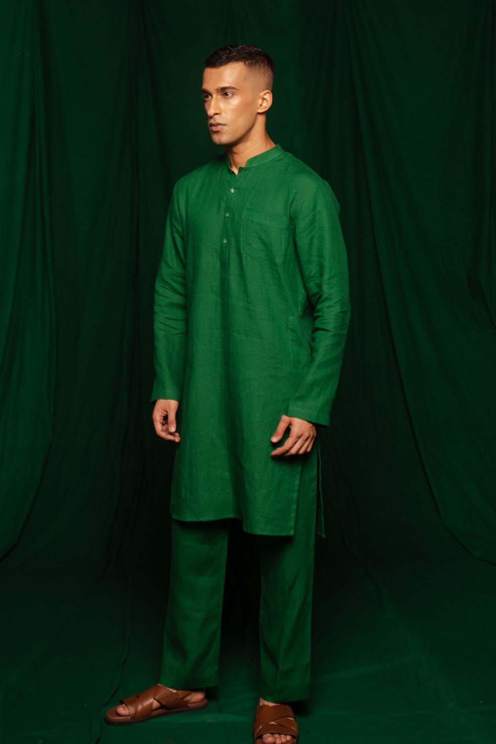 Panna Linen Men's Classic Kurta Set - image 7