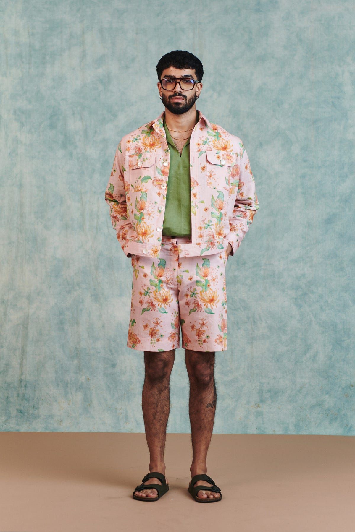 Flora Co-Linen Men's Trucker Jacket Set - image 3