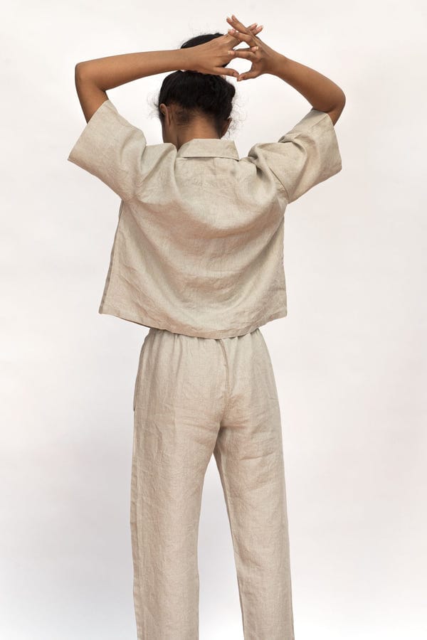 Saphed — Undyed Linen Women's Pyjama Set
