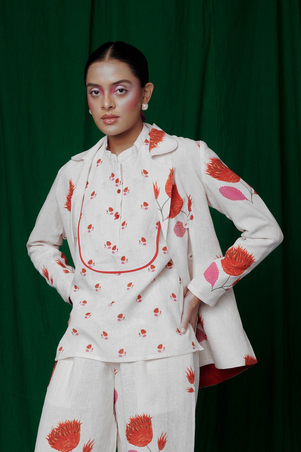 Wildflower Co-Linen Jacket and Lounge Pants - image 3