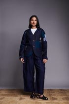 Patchwork Linen Embroidered Blazer view 2