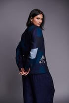 Patchwork Linen Embroidered Blazer view 4