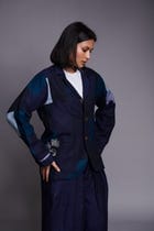 Patchwork Linen Embroidered Blazer view 8