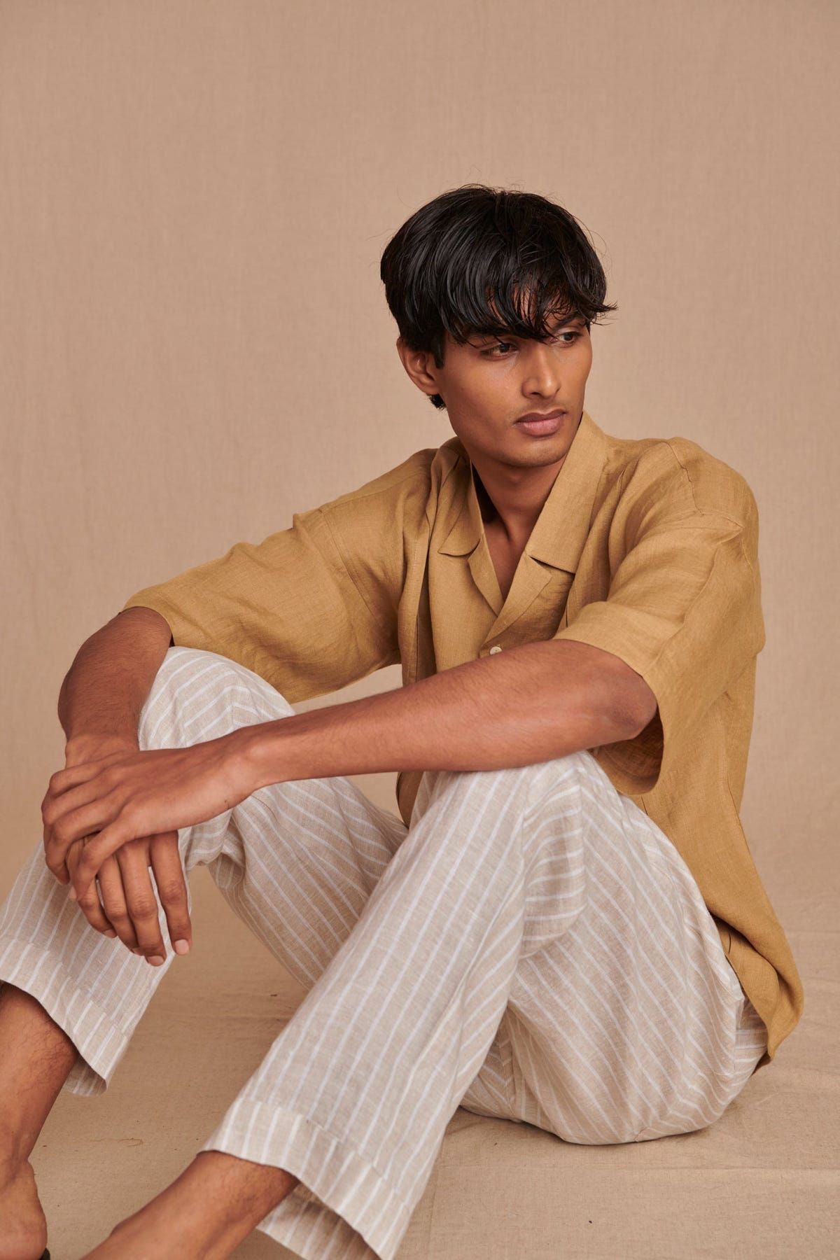 Undyed Boldstripe Linen Men's Lounge Pants - Sale - image 2