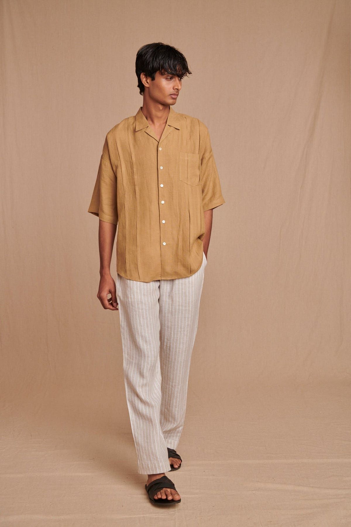Undyed Boldstripe Linen Men's Lounge Pants - Sale - image 3