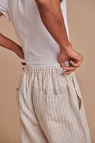 Undyed Boldstripe Linen Men's Lounge Pants - Sale view 7