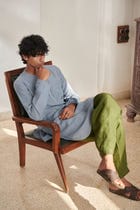 Sky Kai Linen Men's Round Hem Kurta Set - Sale view 5