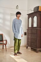 Sky Kai Linen Men's Round Hem Kurta Set - Sale view 7