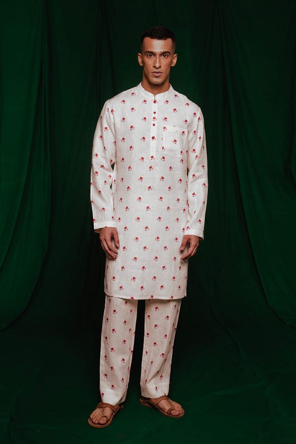 Saphed — Wildflower Co-Linen Men's Classic Kurta Set - Sale