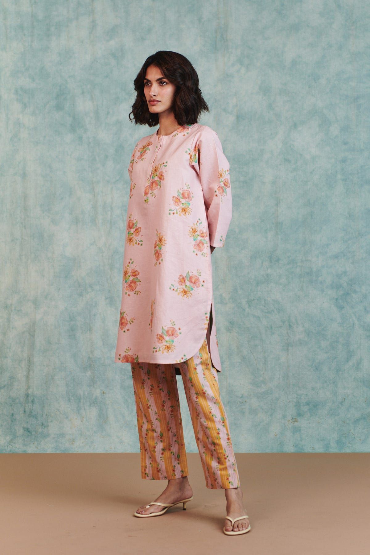 Flora Co-Linen Round Hem Kurta Set - image 2