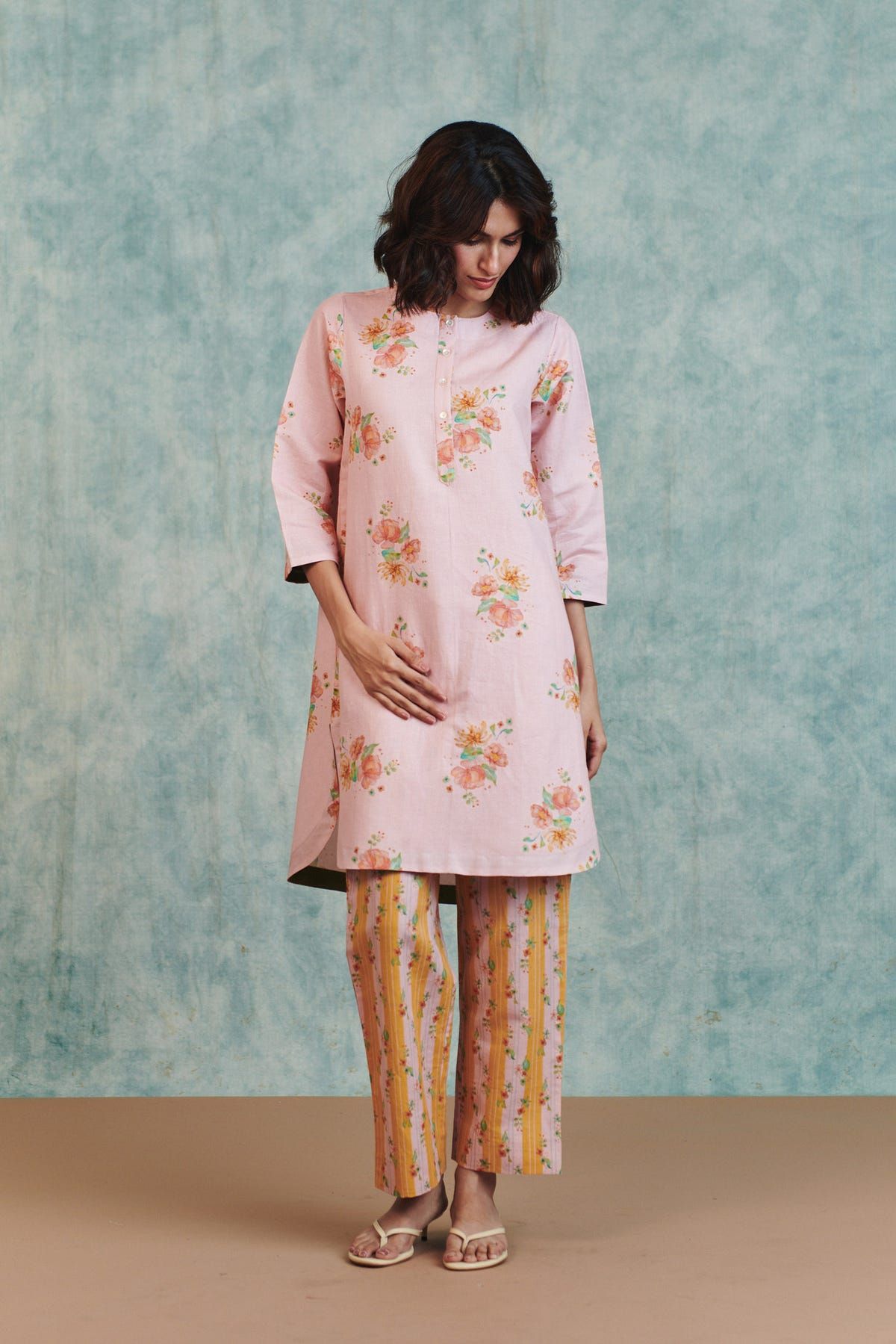 Flora Co-Linen Round Hem Kurta Set - image 5