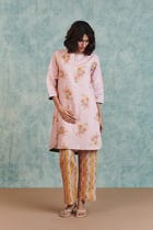 Flora Co-Linen Round Hem Kurta Set view 5