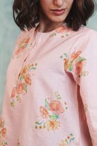 Flora Co-Linen Round Hem Kurta Set view 6