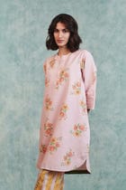 Flora Co-Linen Round Hem Kurta Set view 7
