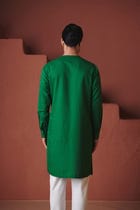 Panna Linen Men's Side Panel Kurta - Sale view 5