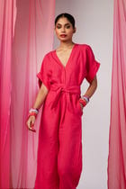 Rani Linen Wrapped Jumpsuit - Sale view 4