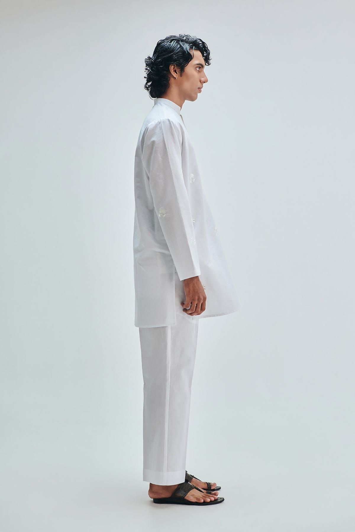 Taj Co-Linen Embroidered Men's Band Collar Kurta - image 8