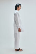 Taj Co-Linen Embroidered Men's Band Collar Kurta view 8