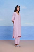 Lilac Linen Dolman Kurta Set - Sale view 1